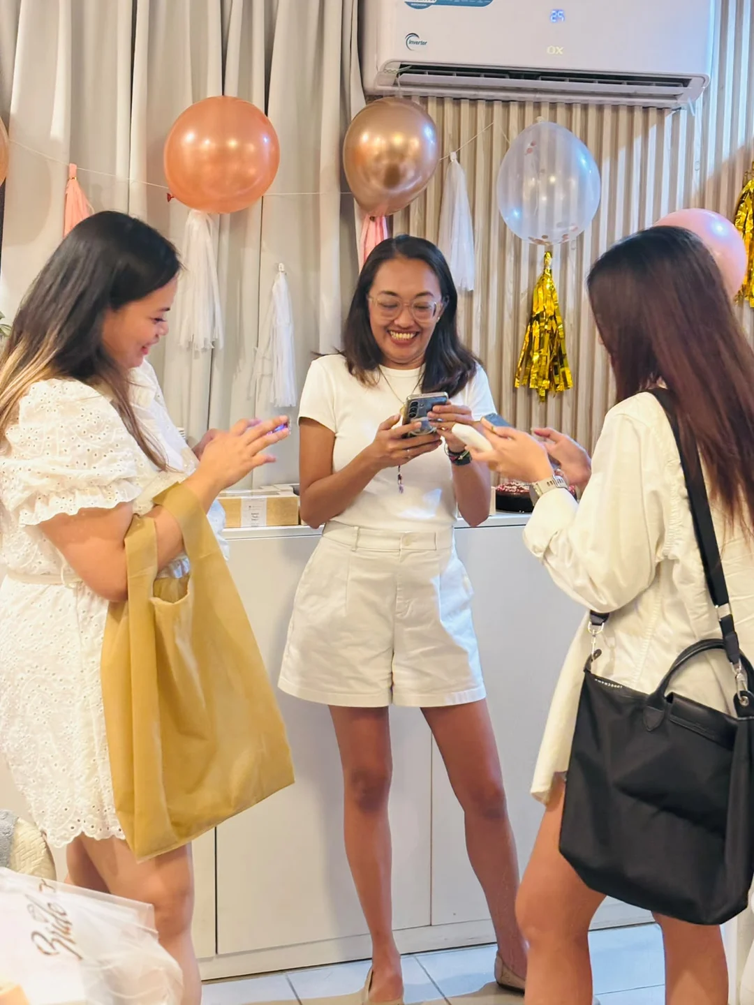 Bridal shower guests celebrating at AyuriNails Beauty Lounge, Poblacion Makati